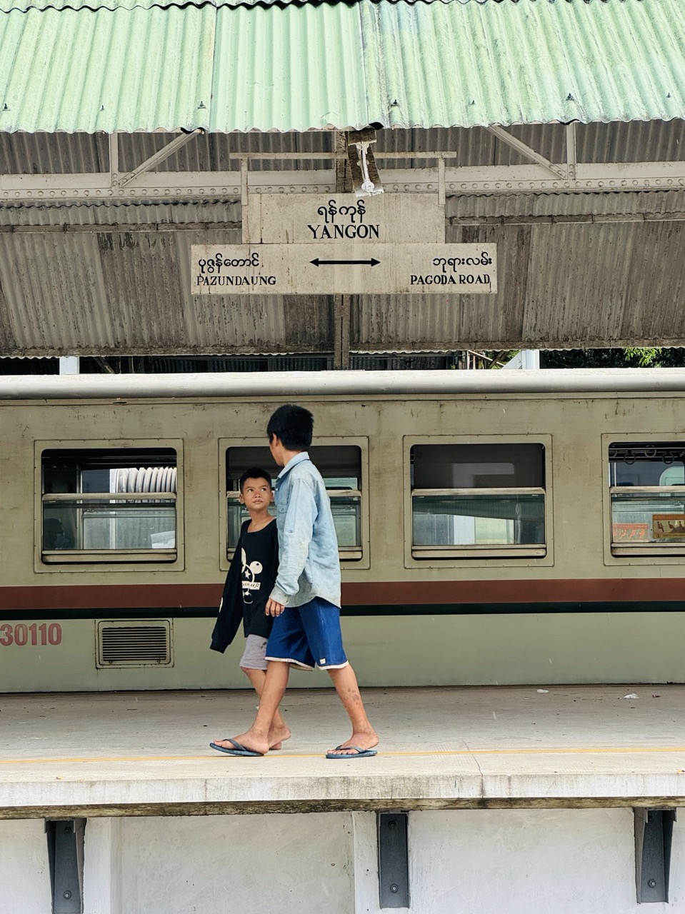 The Circular Train route from Yangon Central Railway Station